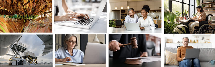 Eine Collage der zuvor genannten zulässigen Bilder.