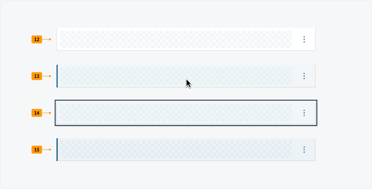 Visualisierung der CSS-Regeln zu Ziffer 12 bis 15 aus der folgenden Tabelle.
