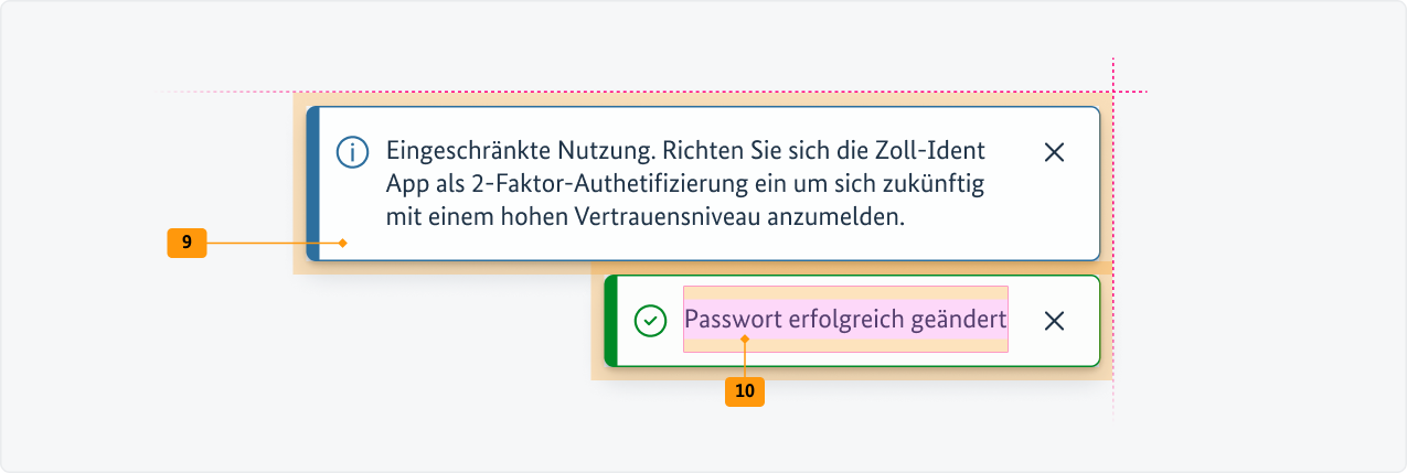 Visualisierung der CSS-Regeln zu Ziffer 9 bis 10 aus der folgenden Tabelle.