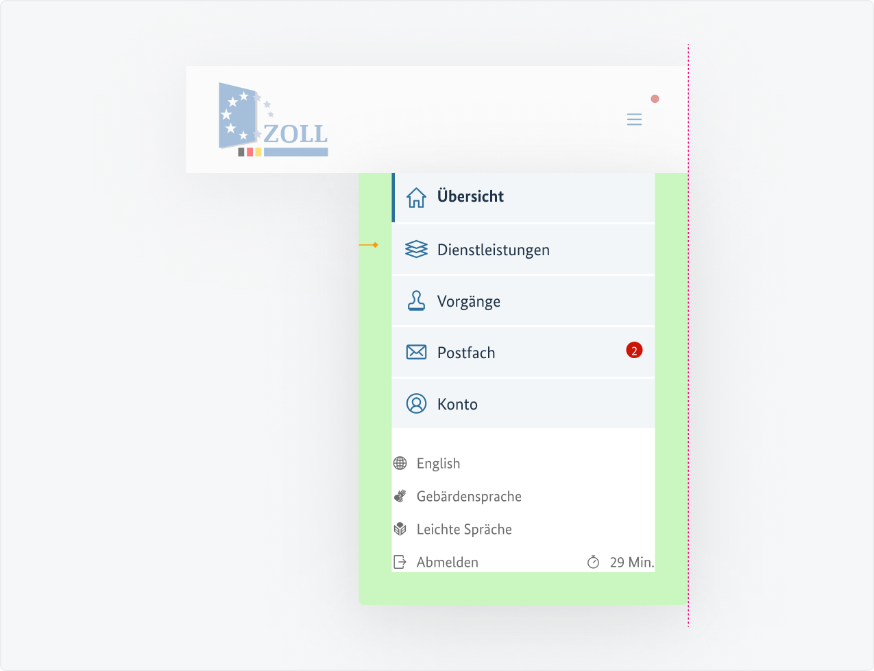 Visualisierung der CSS-Regeln zu Ziffer 19 aus der folgenden Tabelle.