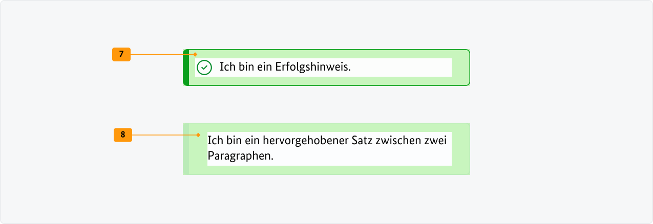 Visualisierung der CSS-Regeln zu Ziffer 7 bis 8 aus der folgenden Tabelle.