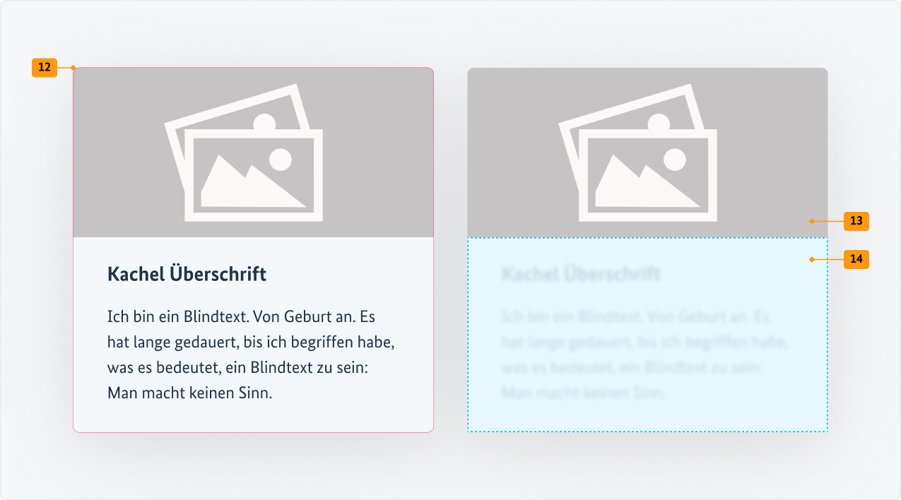 Visualisierung der CSS-Regeln zu Ziffer 12 bis 14 aus der folgenden Tabelle.