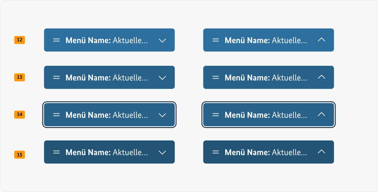 Visualisierung der CSS-Regeln zu Ziffer 12 bis 14 aus der folgenden Tabelle.