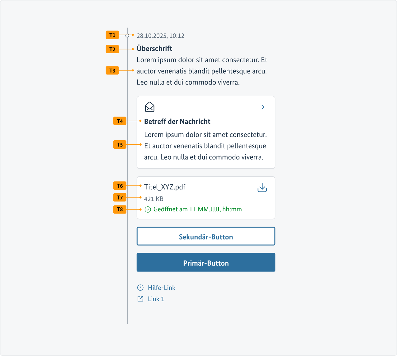 Visualisierung der CSS-Regeln zu Ziffer 1 bis 3 aus der folgenden Tabelle.
