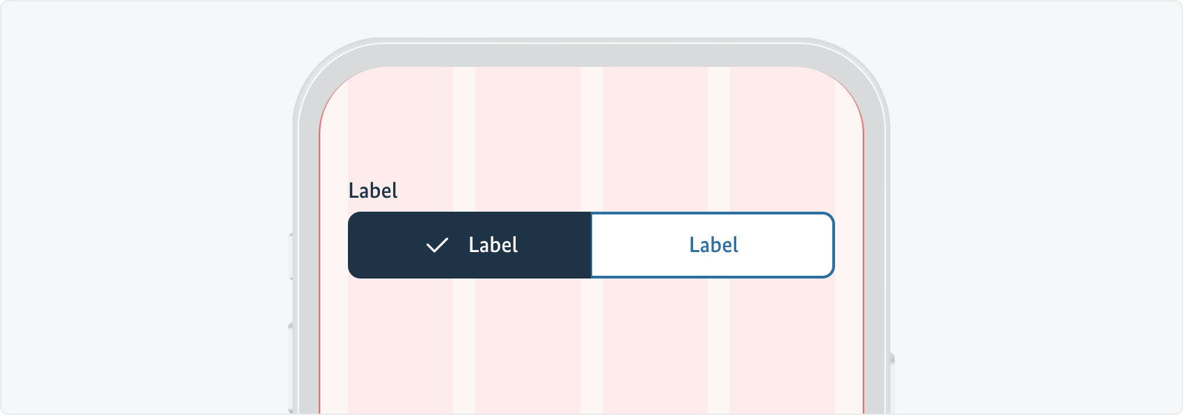 Toggle-Buttons erstrecken sich über das volle Grid auf dem Mobiltelefon.